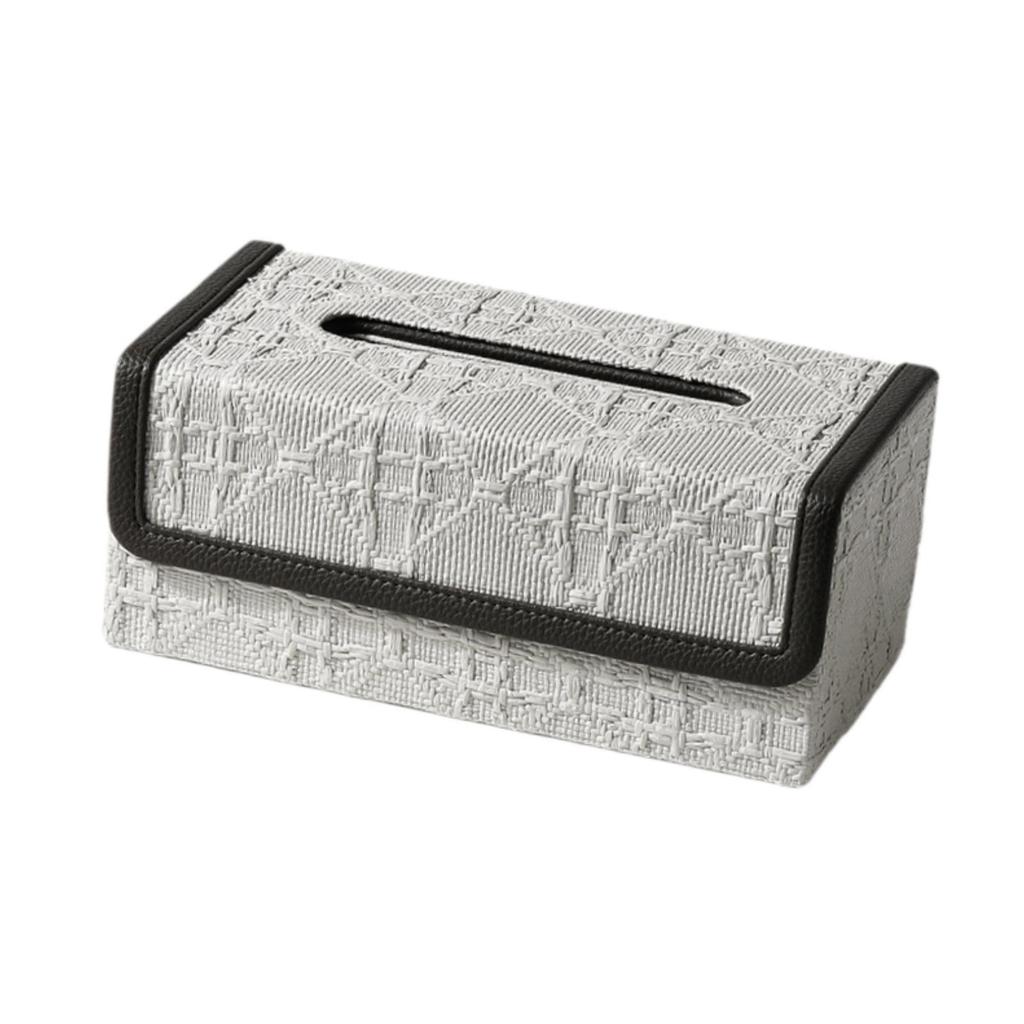 PU Leather Tissue Box Cover Tissue Holder Storage Multifunction Tissue Case for Dresser Toilet Paper Bedroom Countertop Tabletop