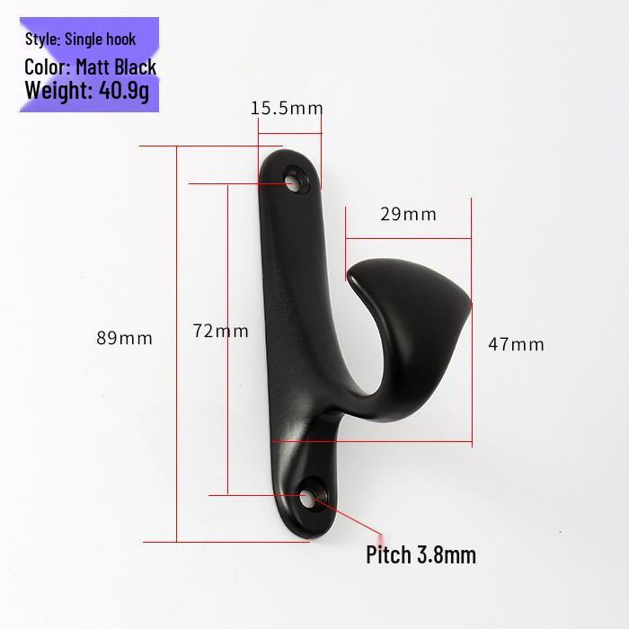 European Style Bathroom Coat and Hat Rack - Simple Steel Wall Hook for Clothes, Single Hook Hanging Accessory