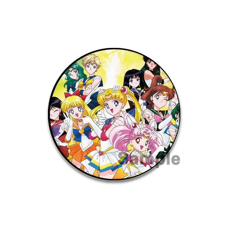 

32/44/58 мм аниме-броши «Сейлор Мун», милая мультяшная фигурка Цукино Усаги, Чибиуса, Ами Рей, Макото, значок, брошь, булавка на лацкан пиджака, джинсы, подарок 44mm