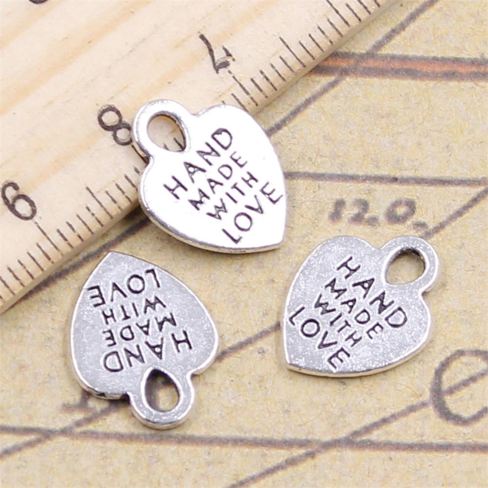 Handmade Antique Silver Heart Pendant Jewelry Accessory for Necklace/Bracelet