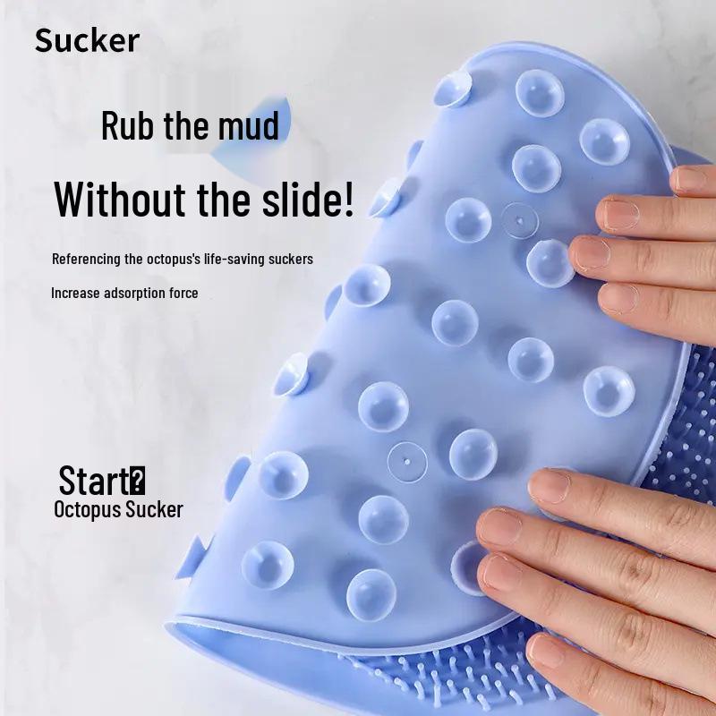 Free Shipping: Silicone Foot Scrubbing Pad & Back Scrubber - Lazy Person's Exfoliating Massage Towel for Bathing