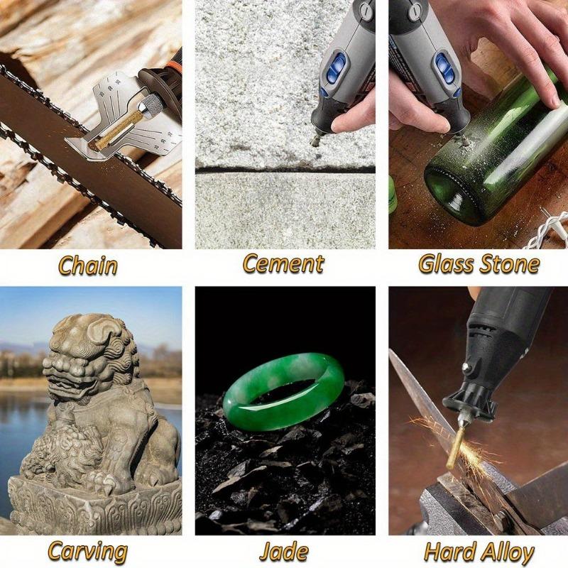 18pcs Diamond Coated Cylindrical Burr 4/4.8/5.5mm Chainsaw Sharpener Chain Saw Sharpening Carving Grinding Power Tool Accessorie