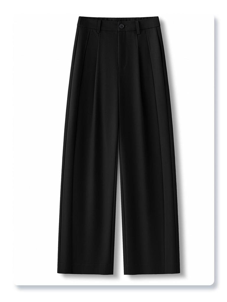 Women's High-Waisted Gray Wide-Leg Suit Pants - Spring/Summer 2025 Collection