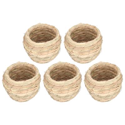 5 st Set 12CM Halm Simulering Fågel Kläckningsplats Dekoration Papegoja Häckningshus