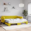 VidaXL Daybed with Trundle and Mattress Yellow 100x200 Cm Velvet 3197099