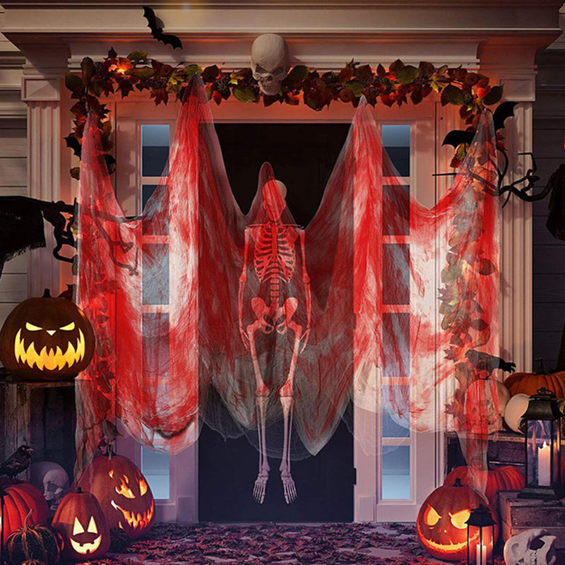 1/3PCS Halloween Black Gauze Horror Haunted Houses Decor Creepy Cloth Party Home Doorway Wall Terror Scene Props