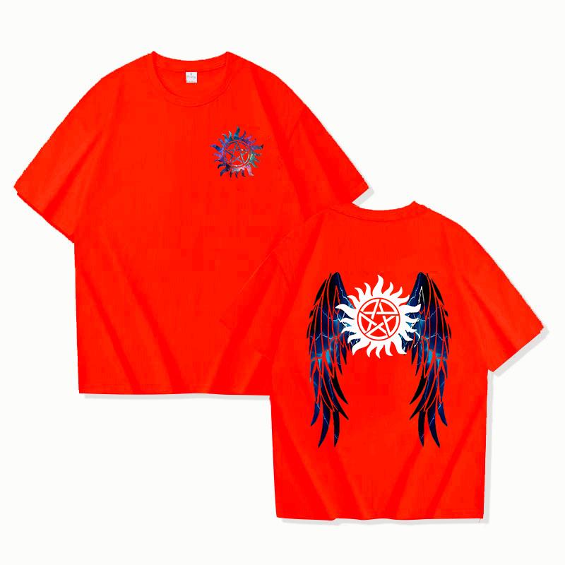 New Supernatural Print T Shirt Short Sleeve O Neck Loose Women Men Summer Cool T Shirt Tee Personality Shirt Tops Tees