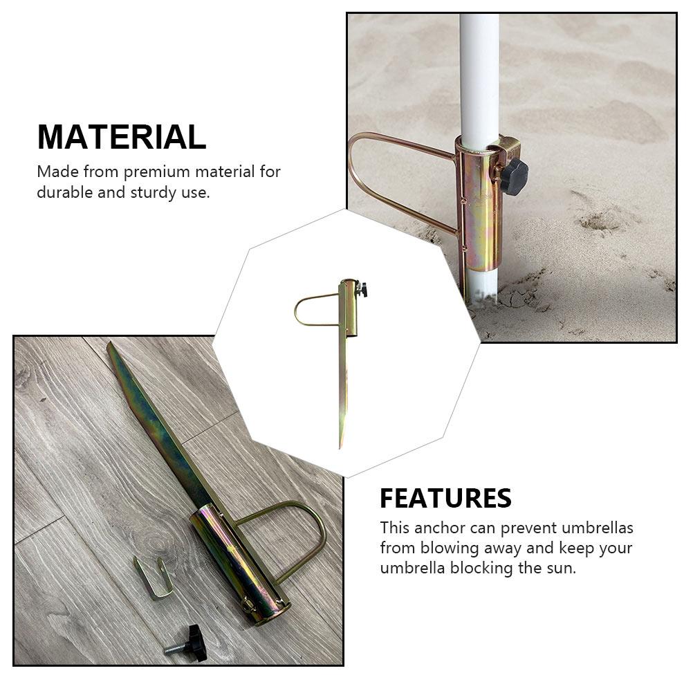 Beach Umbrella Anchor Sun Shade Support Tent Fixing Holders Outdoor Tents Sand Grabber Bases Stand Steel Stakes