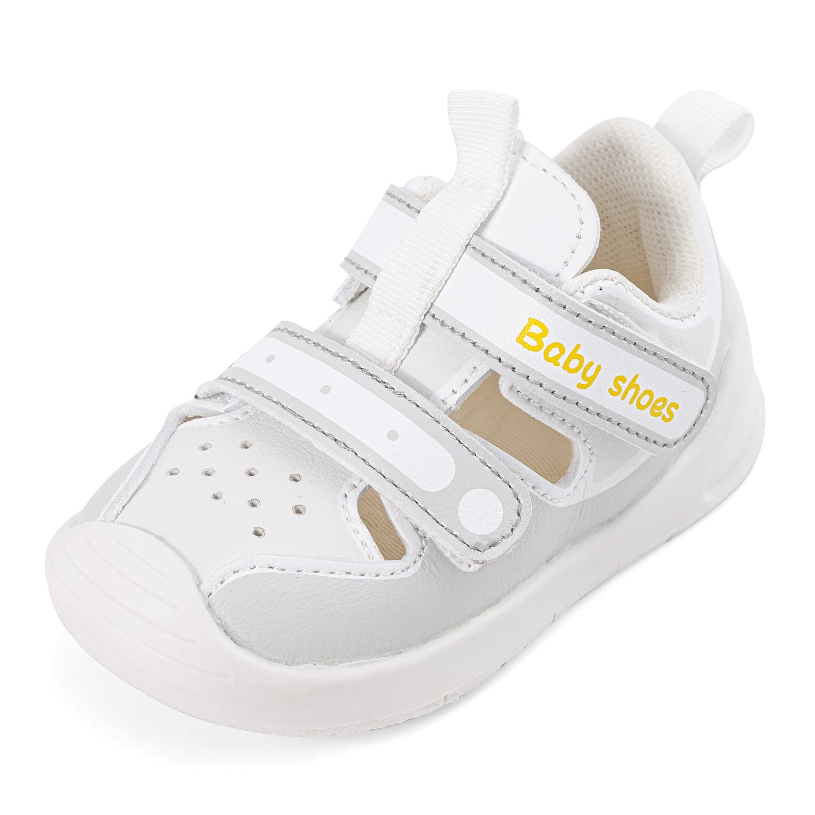 

ESTAMICO Baby Boys and Baby Sports Velcro Athletic Sizes Sneakers, Girls, Kids Shoes, Sandals, Breathable, Spring/Summer, Closure, Shoes, серый
