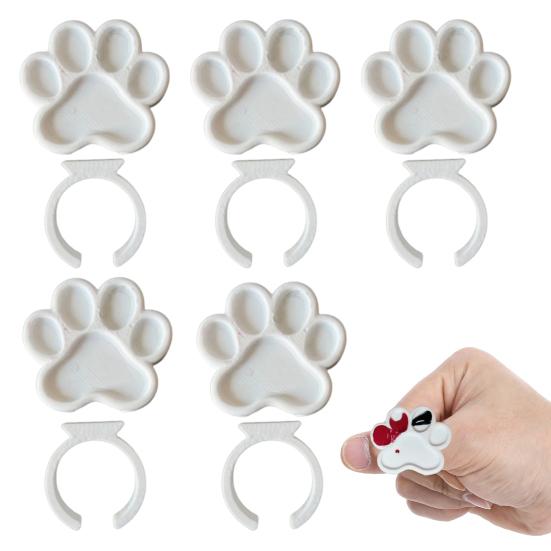 Mini Nail Art Palette Rings Metal Manicure Gel Palettes Finger Rings Tools Claw Shape Nails Polish Mixing Plate for Nails Art Display