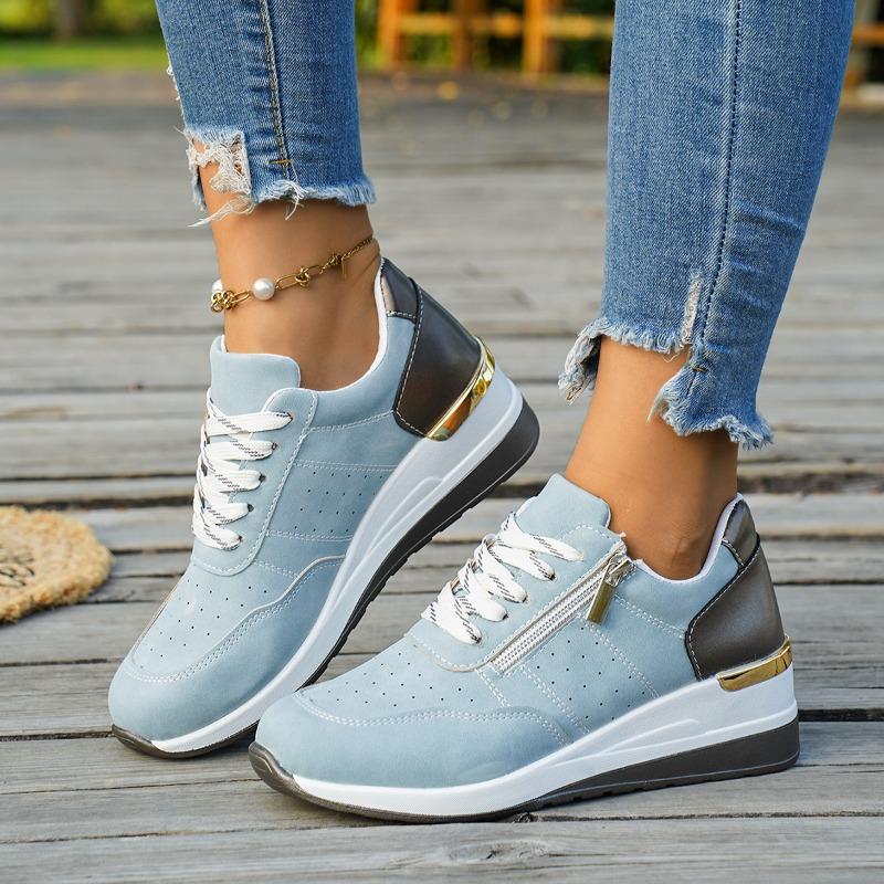 New Women's Lace-up Shoes, Large-sized Thick-soled Casual Low-top Sporty Single