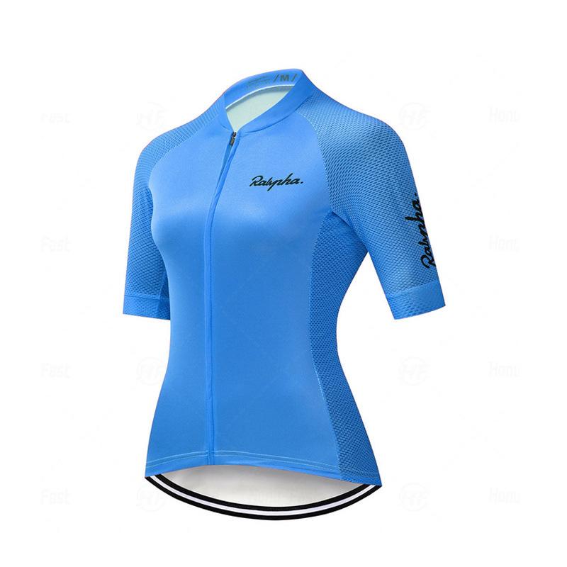 Women's Short Sleeve Cycling Suit Top Strap Shorts Road Bike Team Edition Summer