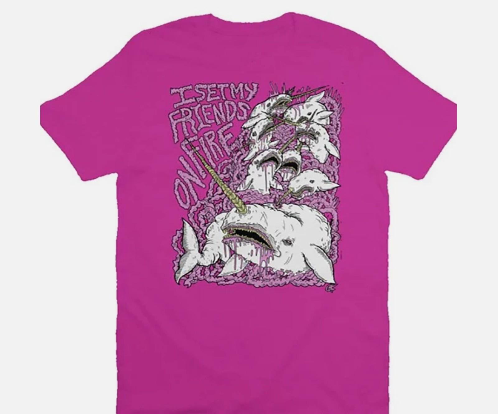 Rare I Set My Friends On Fire Band Pink All Size Unisex T-Shirt S