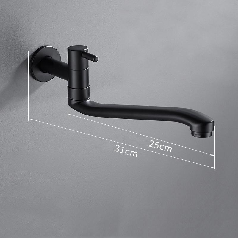 Swivel 360 Degree Rotation Kitchen Faucet Black Stainless Steel Kitchen Sink Faucet Mixer Water Faucet Tap Wall Mounted Pool Tap
