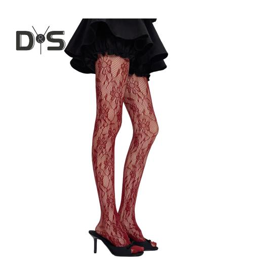 Strumpfhosen für Damen mit ausgehöhltem Rankenblumenmuster, ultradünn, durchsichtig, hohe Elastizität, rutschfest, einfarbig, passender Minirock für Pendler, Dating, Party