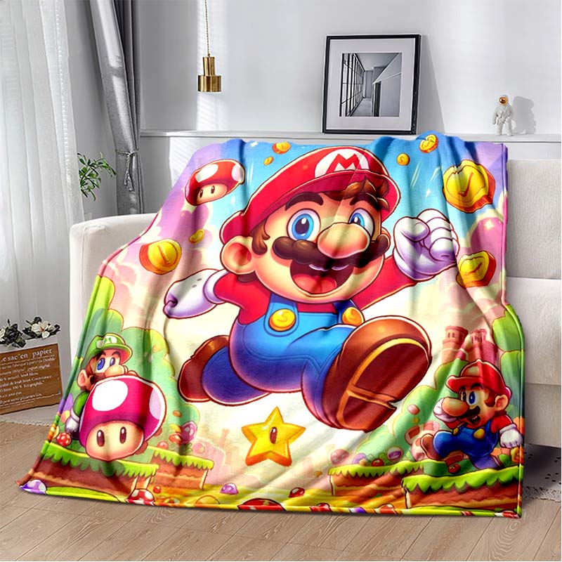 Super Mario game blanket, warm and comfortable flannel blanket, suitable for bedrooms, sofas, beds, chairs