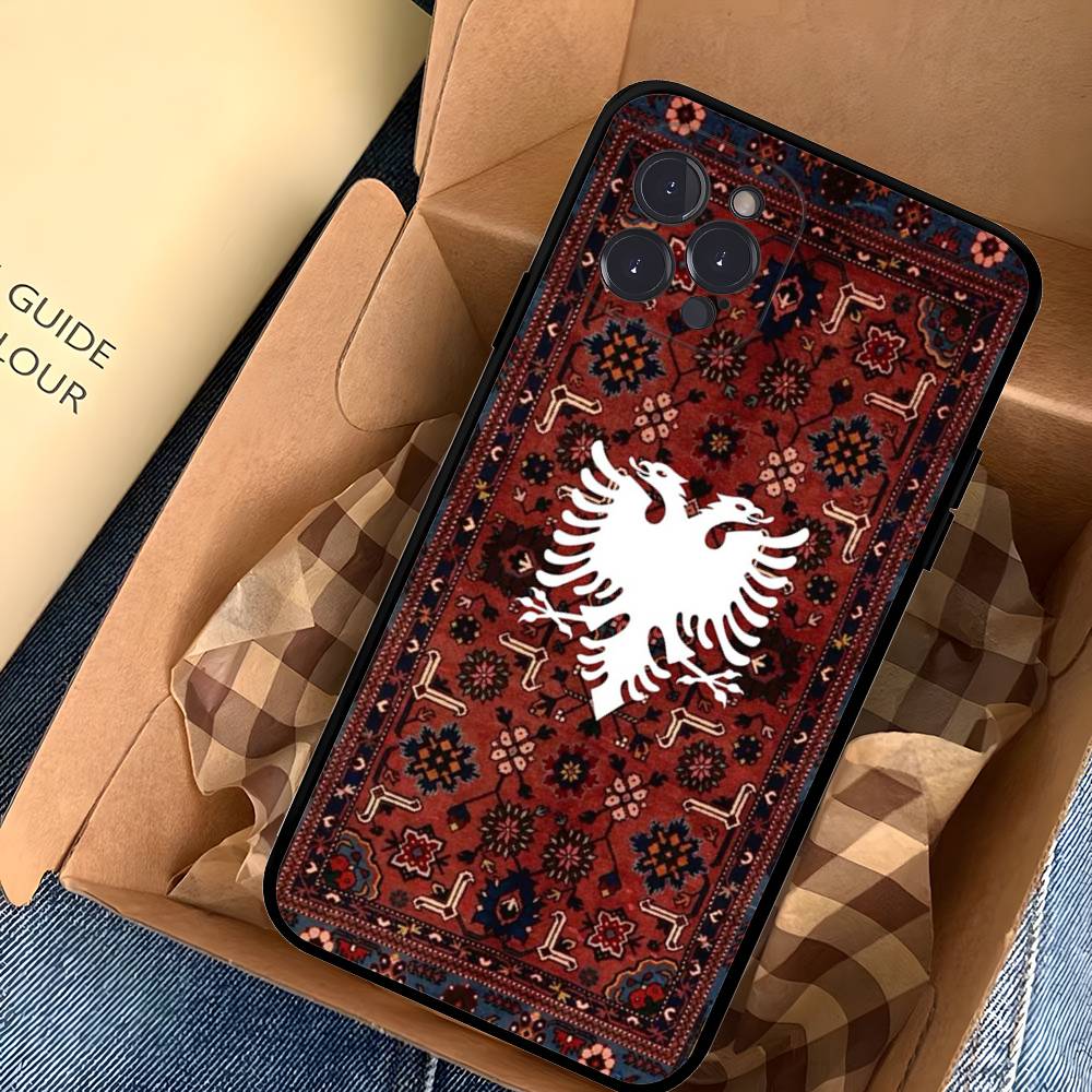 

Albania Albanians Flag Phone Case For Iphone 16 15 17 13 14 12 11 Pro Max Plus Black Shell Cover Case iPhone 15pro max