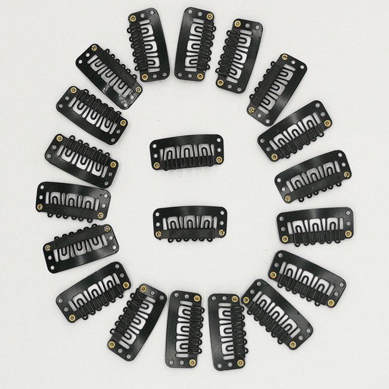 

Парик Прядь из натуральных волос Заколка Эластичная Наращивание волос Клипса U-образная челка Шляпа Pp Маленькая клипса Пряжка 20 штук 1 упаковка Black 3.2cm (20)