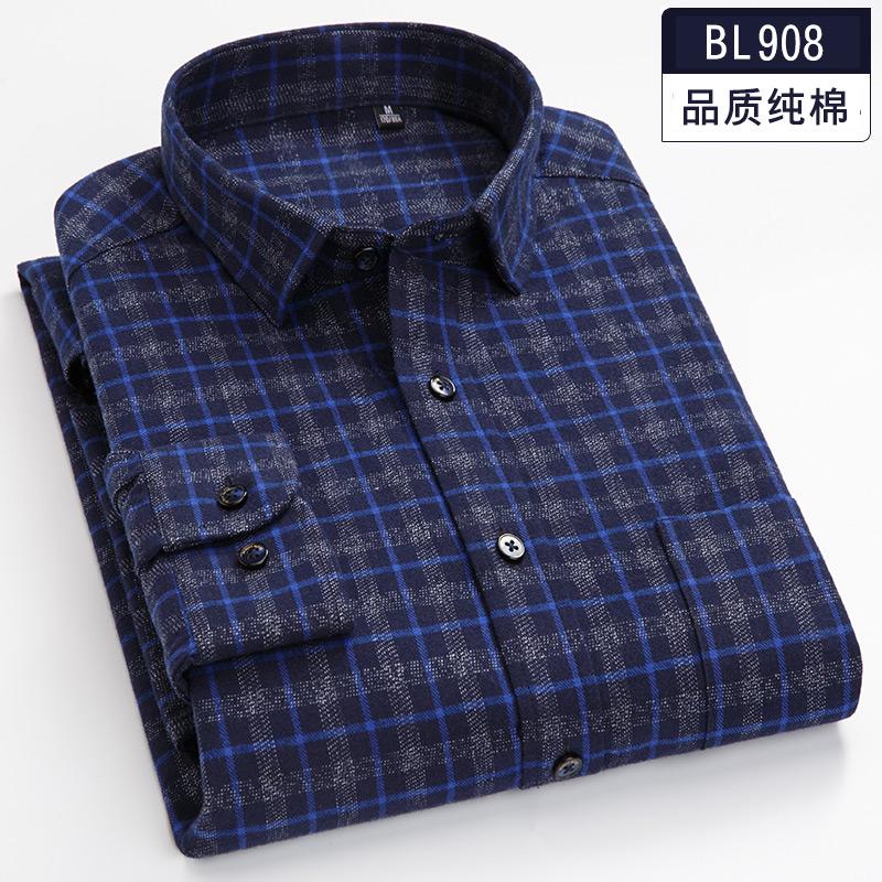 100% Pure Cotton 8XL 7XL Casual Slim Fit Shirt Men Longsleeve Shirt for Men Dad Loose Plaid Shirt Plus Size Button Up Shirt