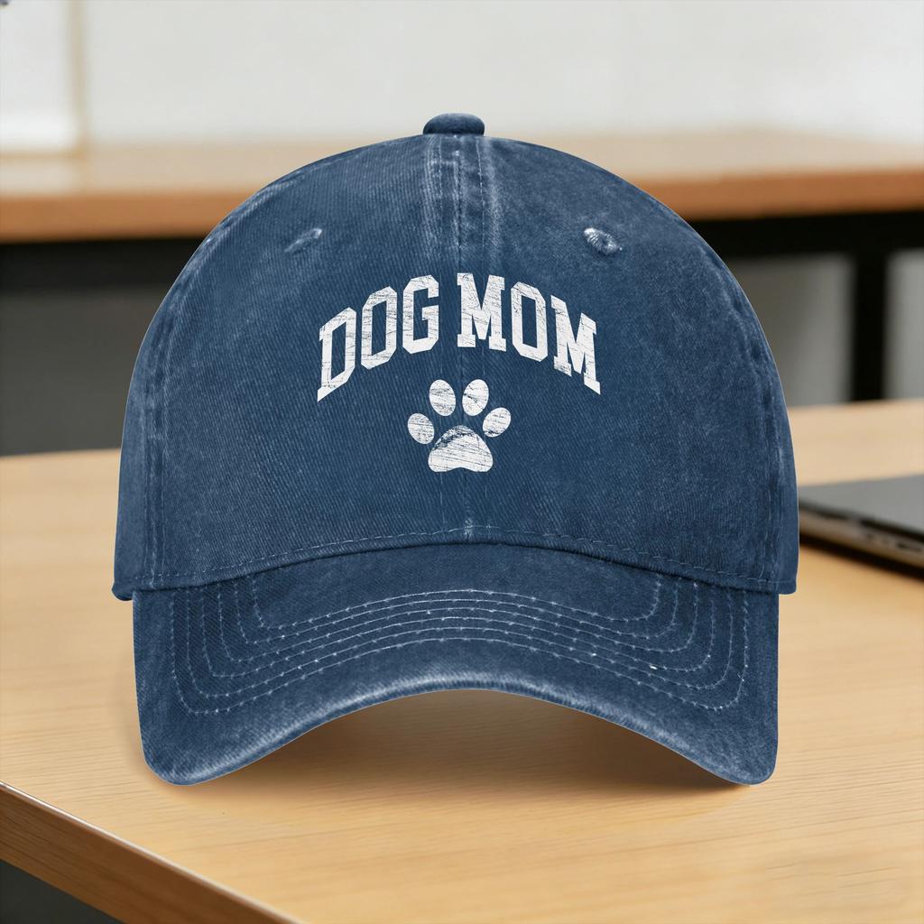 Dog Mom Funny Dog Paw Casual Baseball Cap Hiking Fishing Trucker Hat Spring Breathable Unisex Women Streetwear Snapback Cap