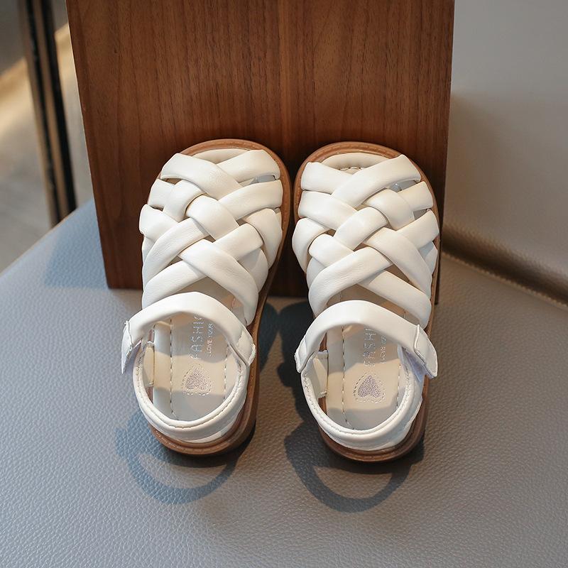 Kids Sandals for Girl Woven Kids Shoe Girls Beach Shoes Solid Color Children Sandals Toddelr Girls Shoes Princess Shoe Sandalias