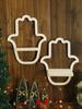 Hamsa Hand Shaped Wooden Wall Shelf Boho Decorative Display Rack Bedroom Witchy Floating Wall Shelf Country Rustic Wall Shelves