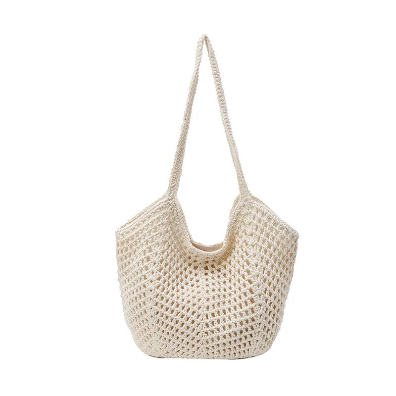 New Fashion Casual Lazy Wind Woven Tote Bag Commuting Light Hollow Armpit Shoulder Beach Bag Women