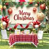 Christmas Decoration Banner Snowflake Pattern Celebration Banner Christmas Party Banner Pine Branch For Family Gathering Indoor