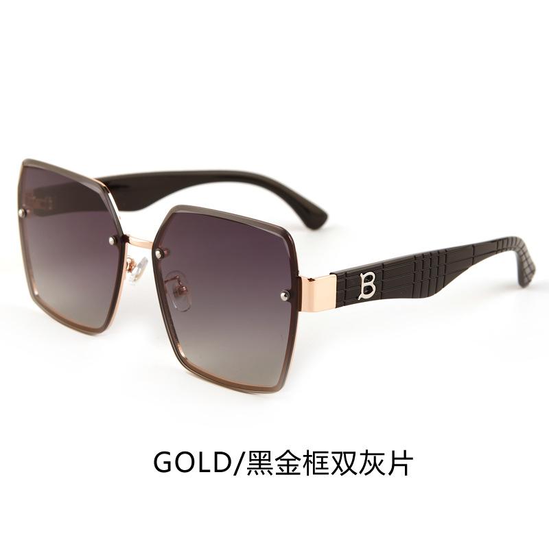 New metal rimless sunglasses women's high-end plain makeup versatile sunshade anti-ultraviolet sunglasses