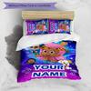 3pcs Bubble Guppies Cover Set - Personalized Name, HD Printed Bedding with 1 Cover and 2 Pillowcases - Perfect for Home Decor, Easy Care