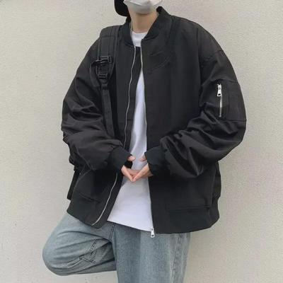 Men's Trendy American High Street Pilot Jacket - Versatile, Handsome, Casual, Oversized Baseball Style.