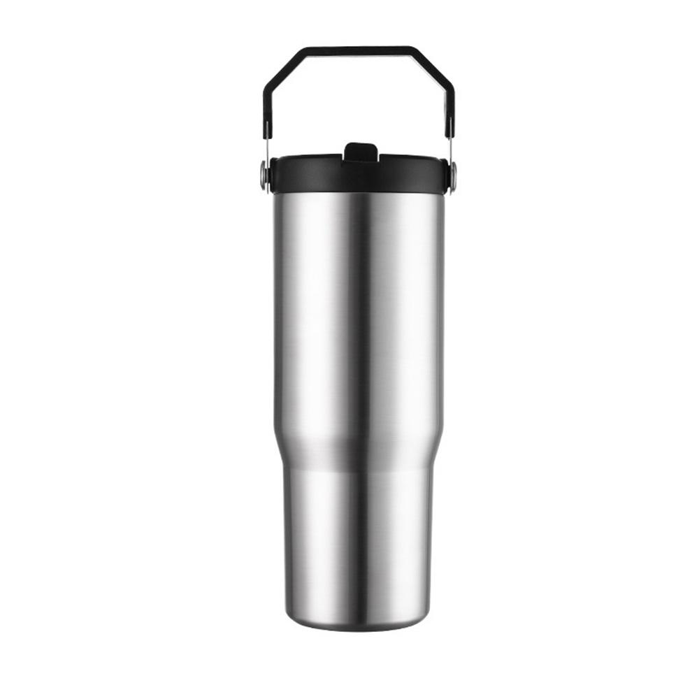 Leakproof Insulated Cup 30oz Large Capacity Water Bottle with Handle/Straw Colorful Tumbler Gift for Travel Car Office Workout