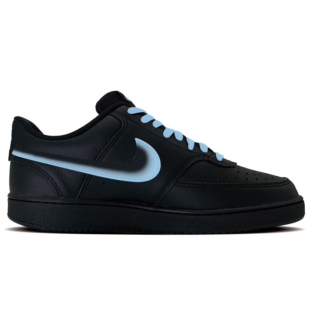 Nike Court Vision 1 Lanying Falls Synthetic Leather Abrasion Resistant Low top Skateboard Shoes Men's Black FZ0630-010(Team697-)