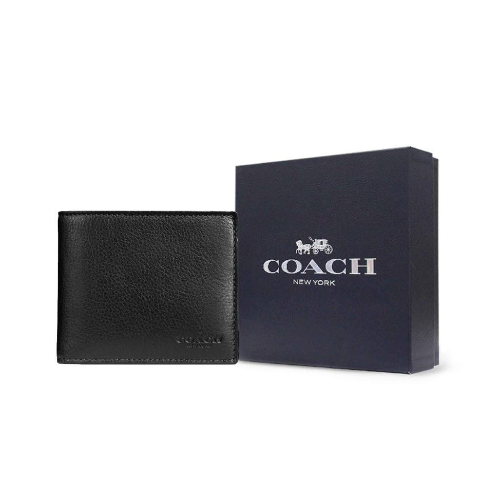 Coach 3 In 1 Wallet With 11 Credit Card Slots Smooth Calfskin Wallet Men Wallets Black CR911-BLK