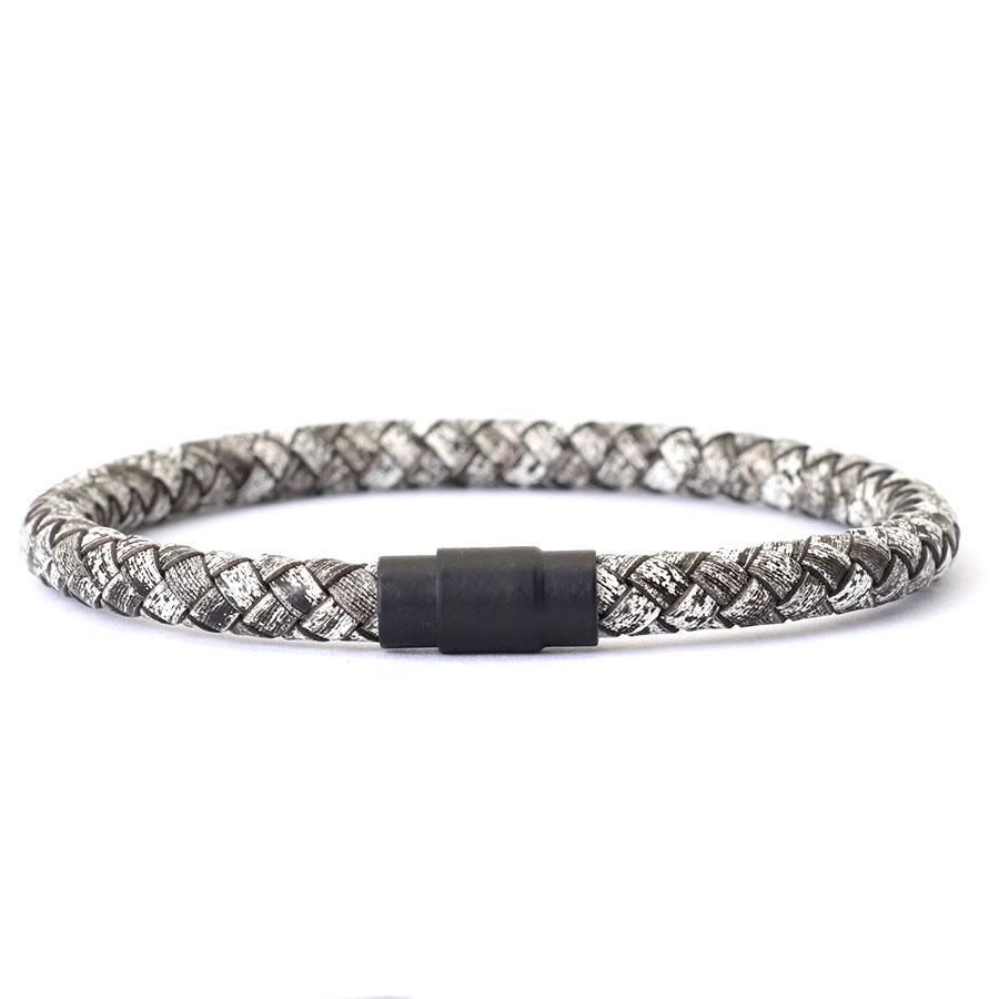 

Noter Mens Leather Bracelet Bangle Black Magnet Buckle Matching Stackable Braslet Leisure Accessories Pulsera Hombre Jewelry 20.5cm 8.1Inch серебряный серый