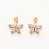 10*11MM 18K Gold Color Brass with Zircon Flowers Charms Pendants Jewelry Making Supplies Diy Necklaces Findings Accessories