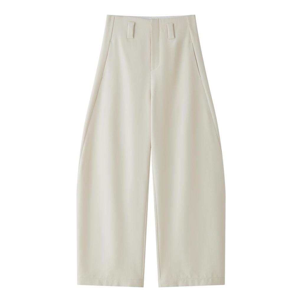 Louvre Spring Parisian Old Money High-Waist Scimitar Trousers: Women's Loose, Crisp, Slim Fit Commuter Style