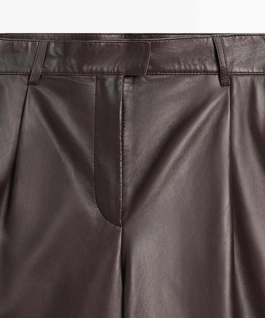 Masimodutti Long Napa Leather Bermuda Pants