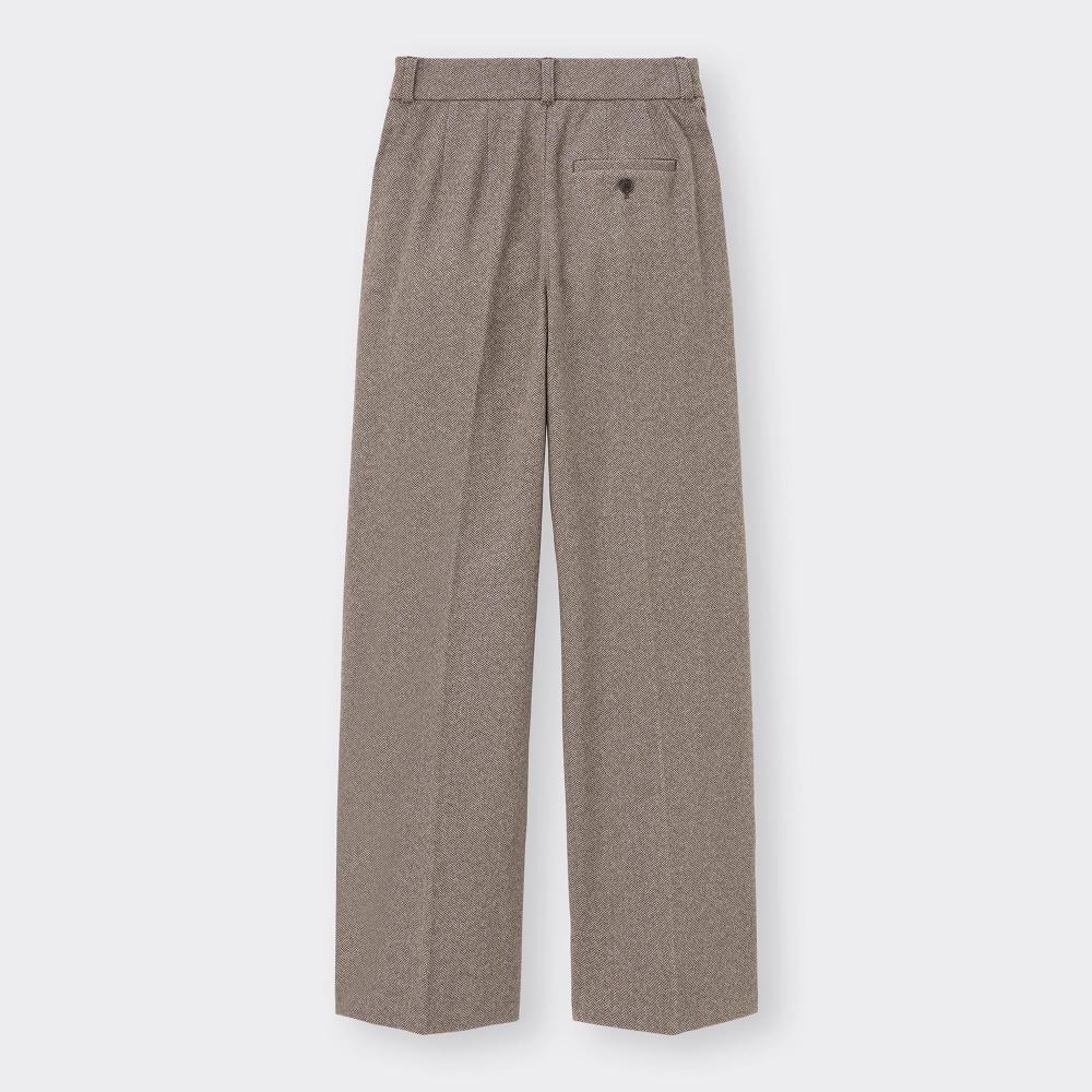 GU by Uniqlo Herringbone Tuck Wide Pants+ec  80.0cm Long 