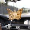 Golden Butterfly Acrylic Car Hanging Ornament Perfect for Parties Birthdays Christmas Home Car Decorations