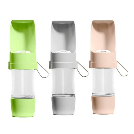 Tazza d'Acqua Portatile per Animali Domestici Anti-Perdita Design con Fibbia di Chiusura Apertura a Tocco Singolo Separazione Umido/Secco Doppio Scomparto Bottiglia d'Acqua per Animali Domestici