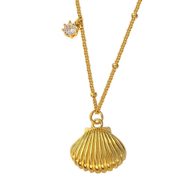 A Beizi Shell Necklace Women's Pendant with Advanced Design Sense Sweater Chain Hip Hop Style