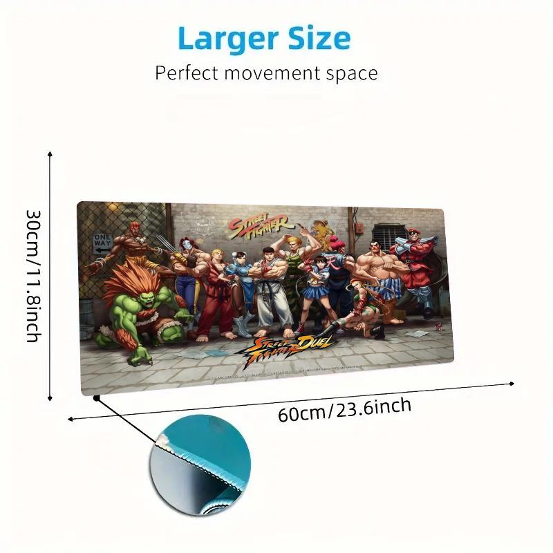 Game Street-Fighter Color Mouse Pad Large Gaming Table Cushion Non-slip Laptop Tablet Big Mousepad XXL Mat Mini PC Playmat With Lock edge