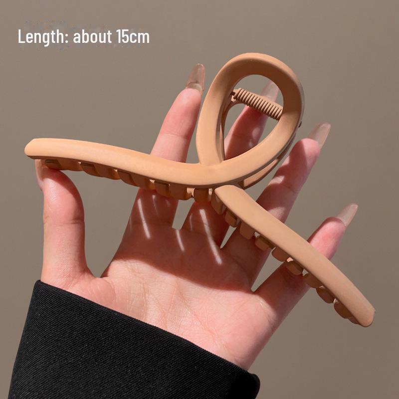 15cm Svart Oversized Hårklemme: High-End Matt Hårklype for Voluminøse Frisyrer