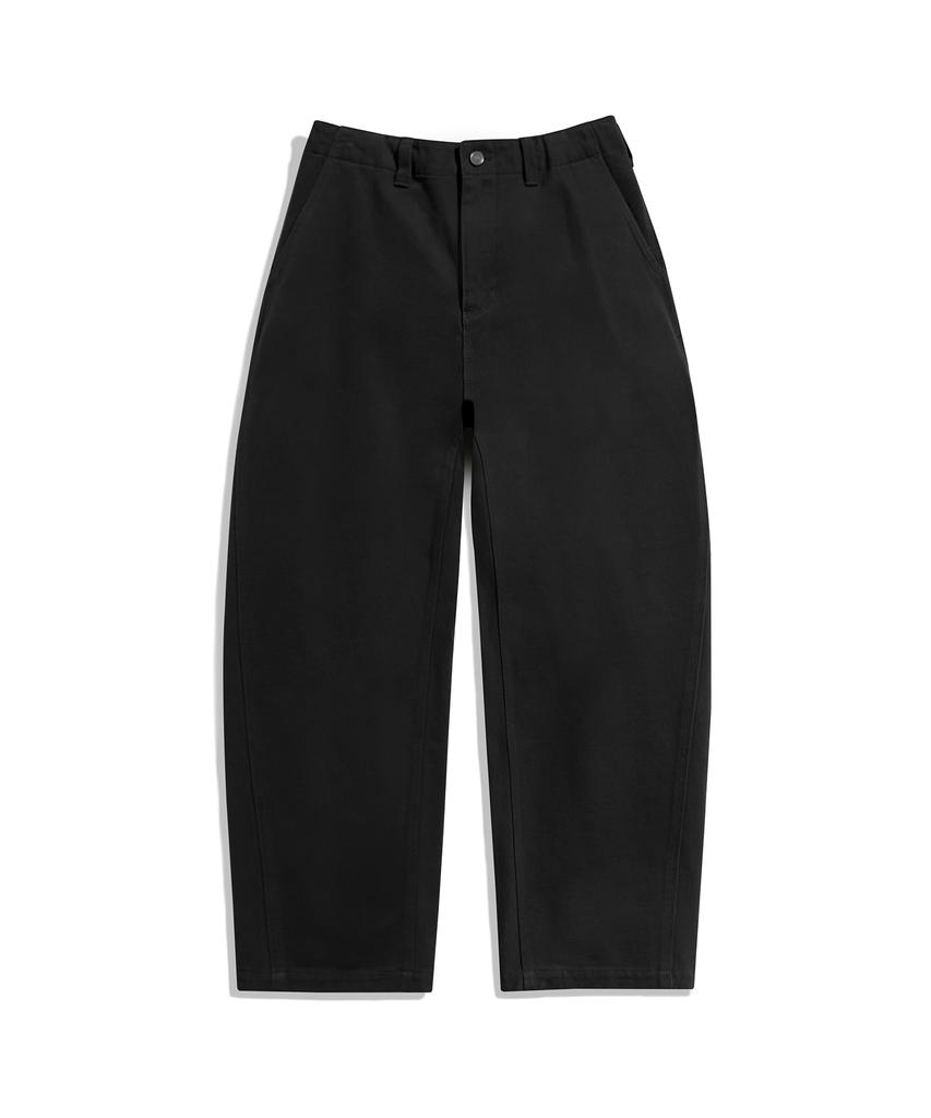 Peullukeu Curved Fit Cotton Pants Black Fpt120