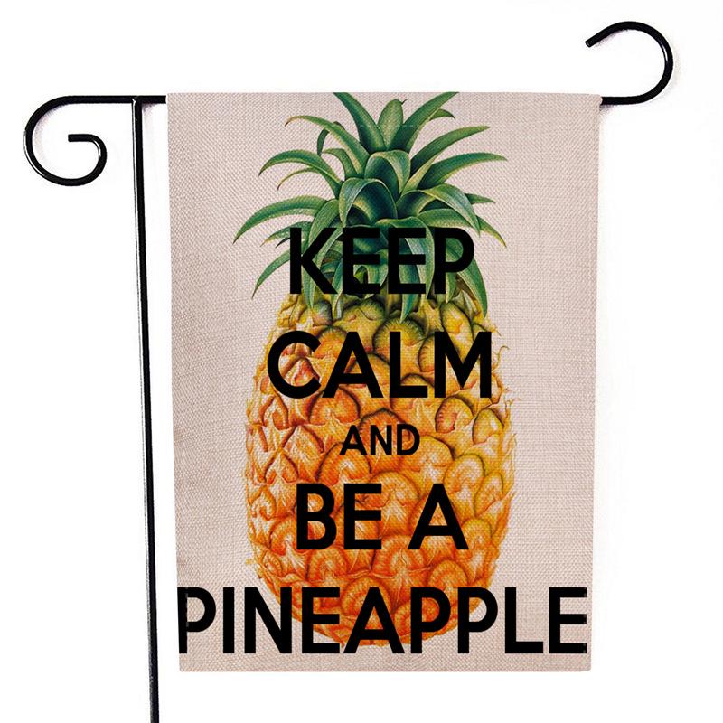 Double-Sided Pineapple Pattern Garden Flag for Outdoor Décor Colorful
