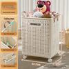 Foldable Large-Capacity Laundry Hamper with Wheels for Bathroom/Toilet