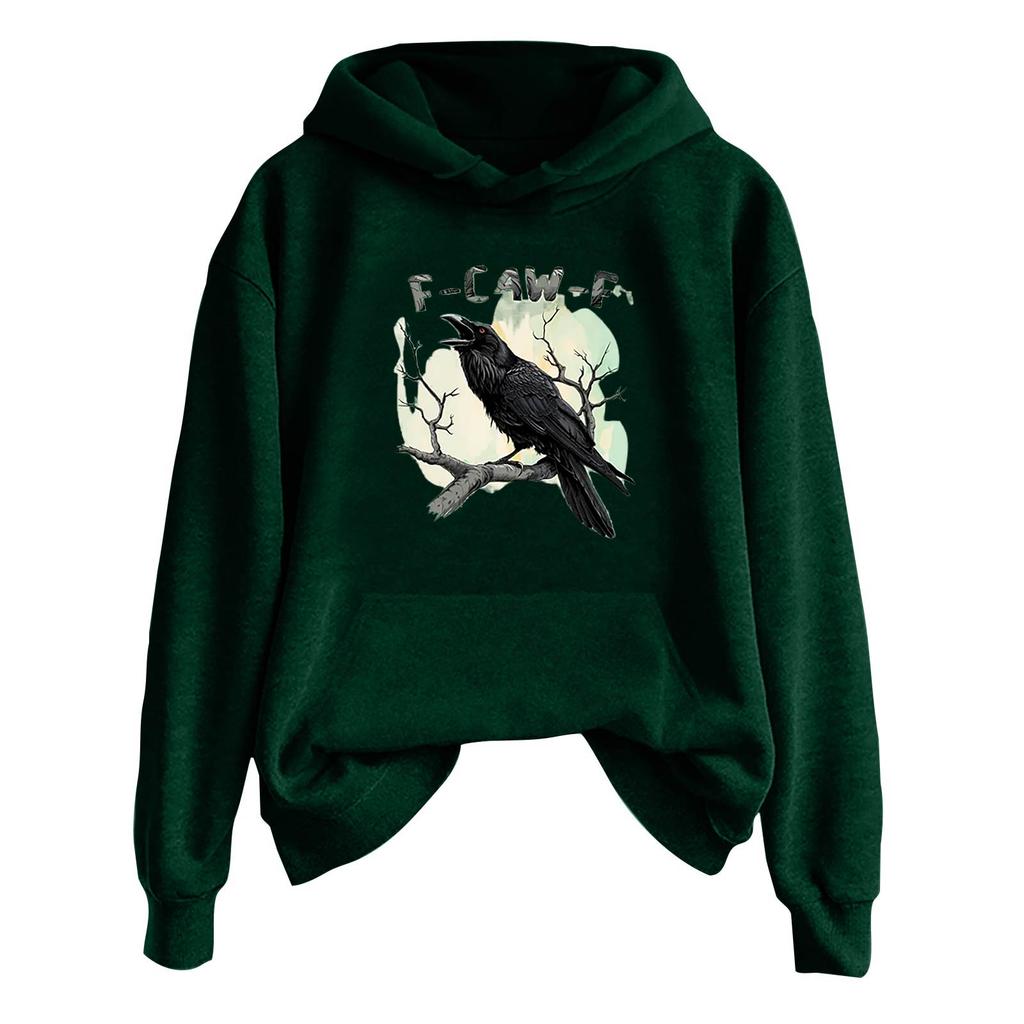 Women's Fashionable Casual Long Sleeve Hooded Printed Sweatshirt
