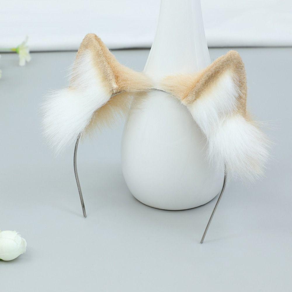 Black White Idol Doll Headwear Cat Ear Cat Wolf Ears Headwear for Cotton Doll Girl Gift