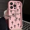 Luxus Schwarz Kreuz Muster Handyhülle für iPhone 15 14 13 12 11 Pro Max Mini XR XS MAX 7 8 Plus SE2022 Stoßfest Weich Funda Hülle